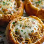 Spaghetti Garlic Bread Bowls