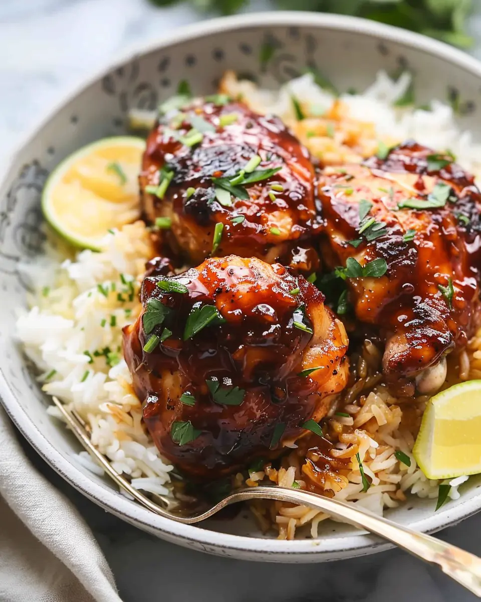Island Glazed Chicken and Coconut Rice: Easy Tropical Delight