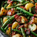 Easy Country Ranch Green Beans and Potatoes with Bacon
