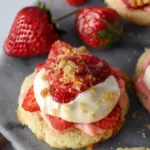 Fruity CRUMBL Strawberry Shortcake Cookies