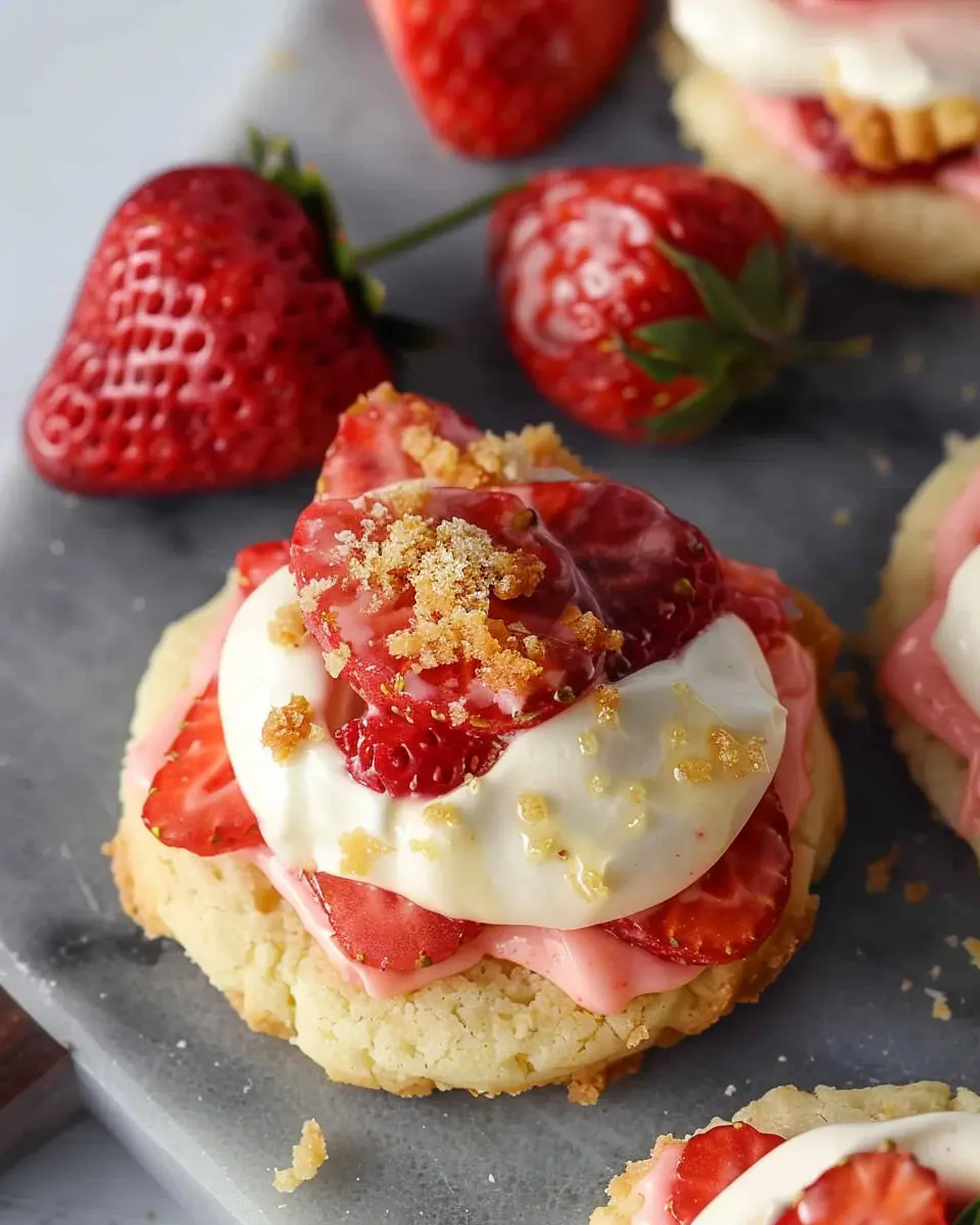 fruity crumbl strawberry shortcake cookies for the ultimate treat