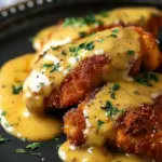 Pretzel Chicken with Mustard-Cheddar Sauce