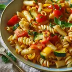 Pasta With Corn, Zucchini And Tomatoes