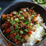 Spicy Ground Beef Rice Bowls