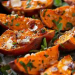 Garlic Parmesan Roasted Sweet Potatoes