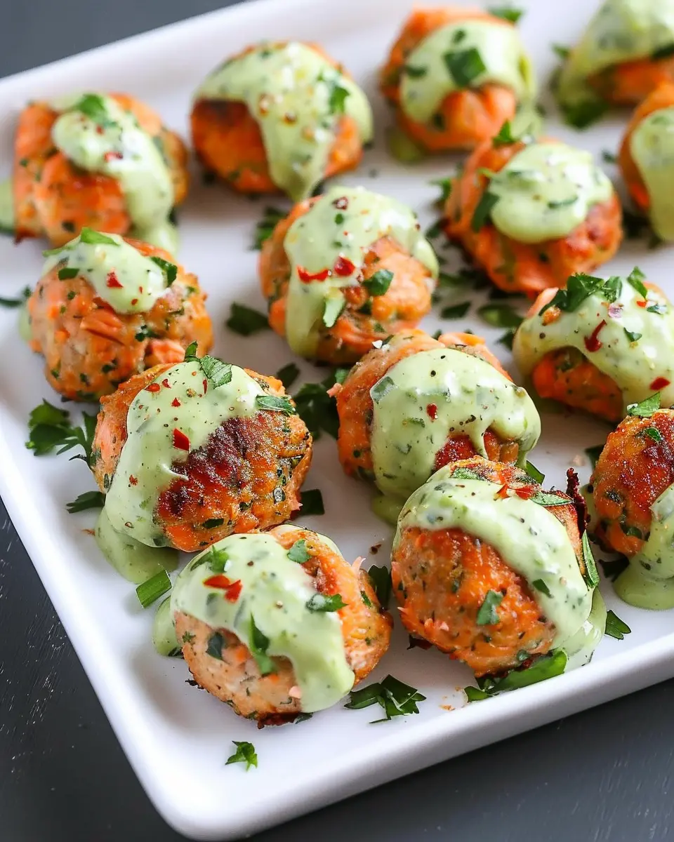 Baked Salmon Meatballs: Easy Recipe with Creamy Avocado Sauce