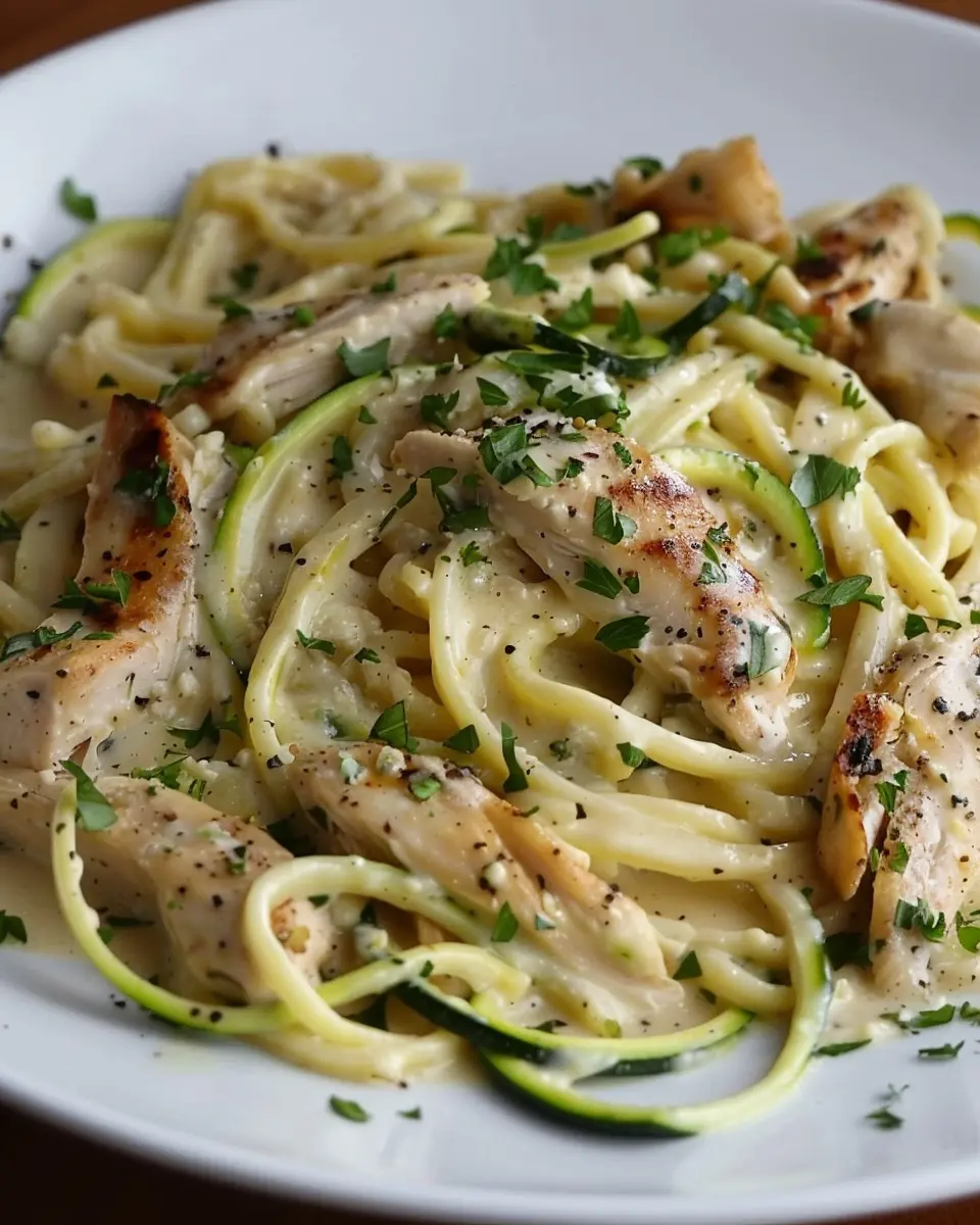 Chicken Alfredo with Zucchini Noodles: A Healthy Indulgence