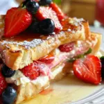 Strawberries and Cream Stuffed French Toast