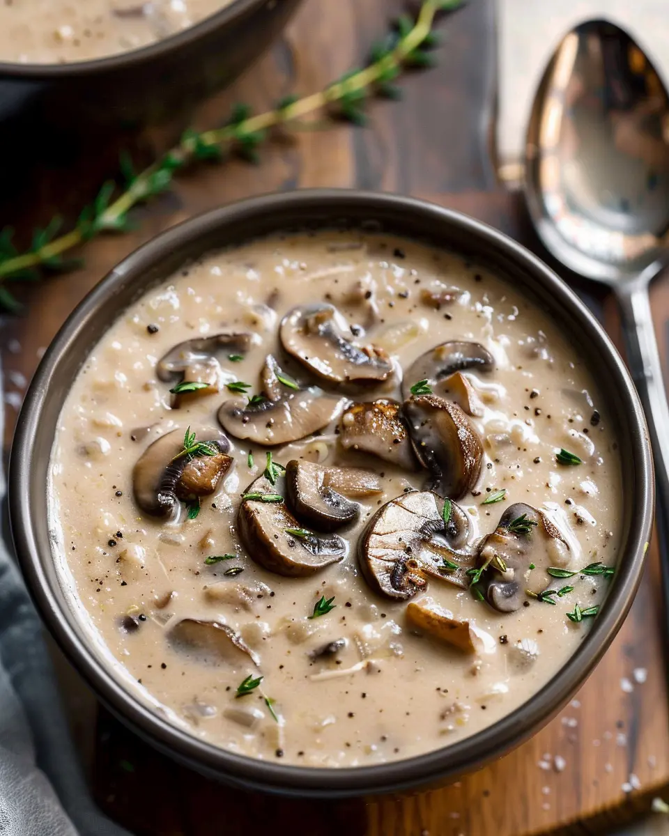 Creamy Mushroom Soup: Indulgent Comfort with Turkey Bacon Twist