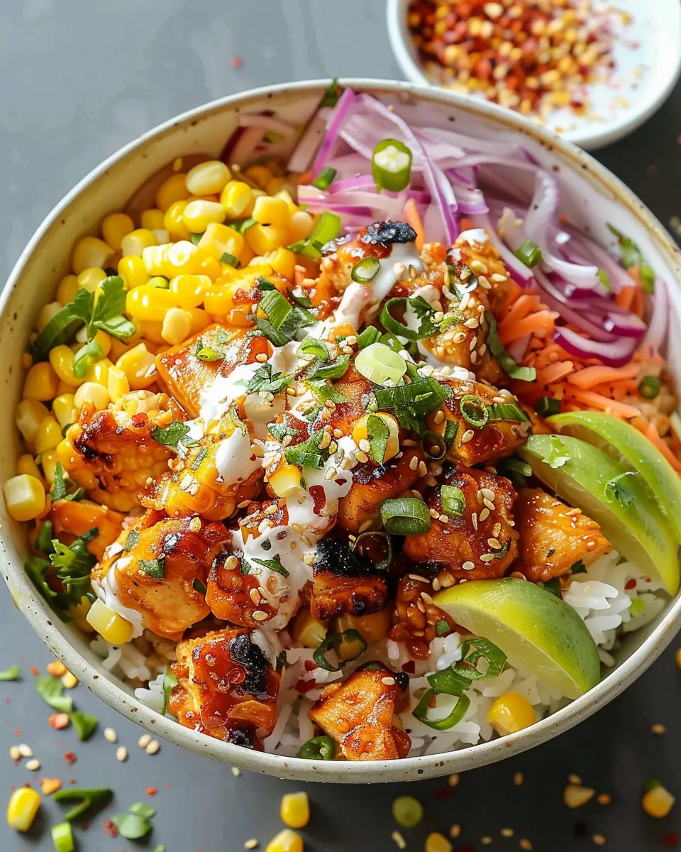 Street Corn Chicken Rice Bowl: A Juicy Twist on Comfort Food