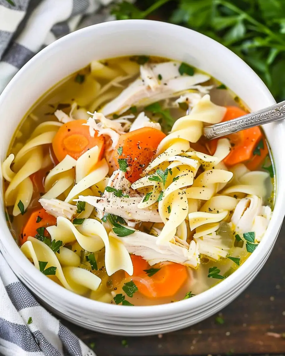 Crockpot Chicken Noodle Soup: Easy Comfort Food with Turkey Bacon