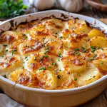 Potatoes Au Gratin with Roasted Garlic