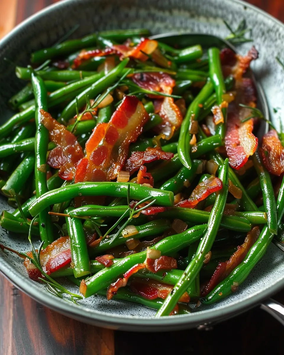 Easy Skillet Green Beans and Turkey Bacon: A Quick Delight