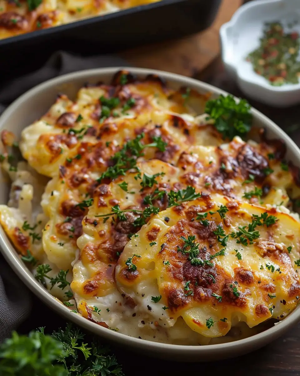 Loaded Scalloped Potatoes: Indulgent Recipe with Turkey Bacon and Chicken Ham